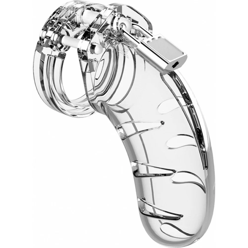 ManCage Model 03 Chastity Penis Cage, 4.5", Clear