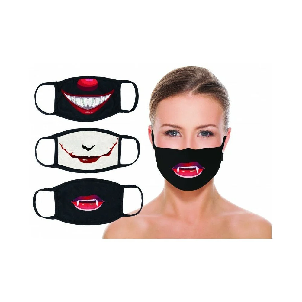 Maskerade Masks - Joker/pennywise/vampire - 3-pack
