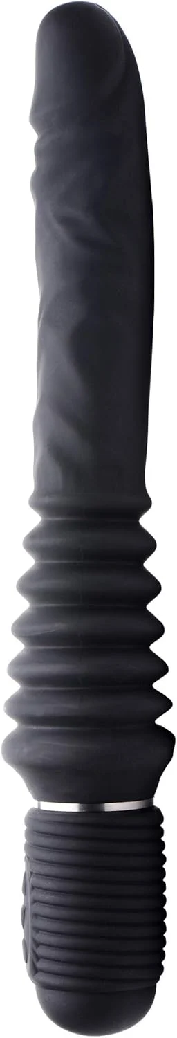 Master Series 10X Thrust Master Vibrating And Thrusting Dildo With Handle