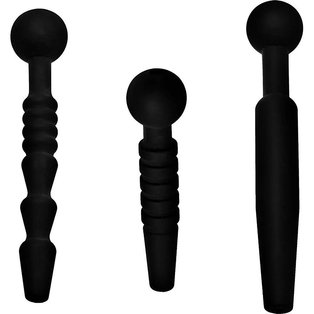 Master Series Dark Rods 3 Piece Urethra Expanders Set, Black