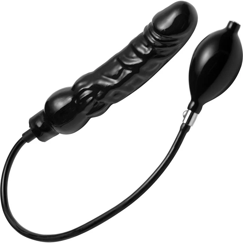 Master Series Primal Inflatable Dildo, 9", Black