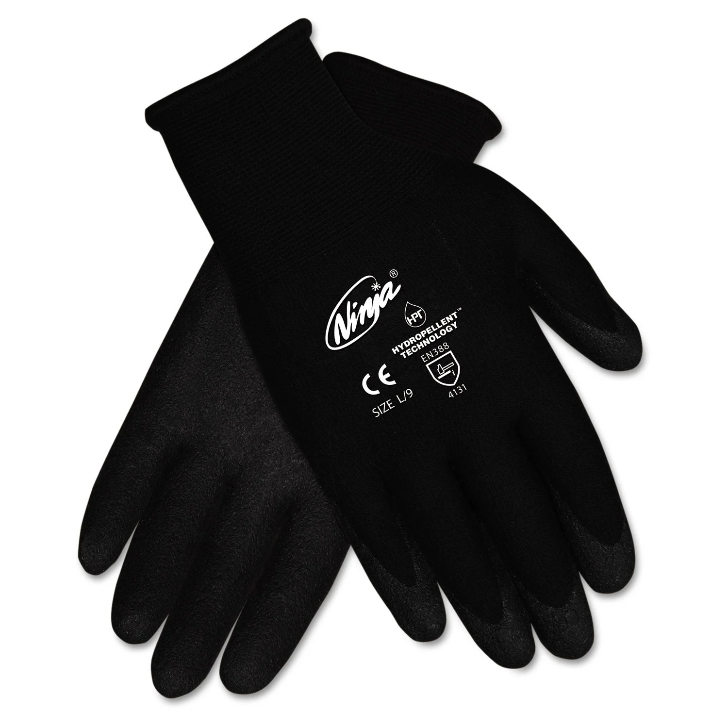 MCR Ninja HPT PVC coated Nylon Gloves, X-Large, Black, Pair