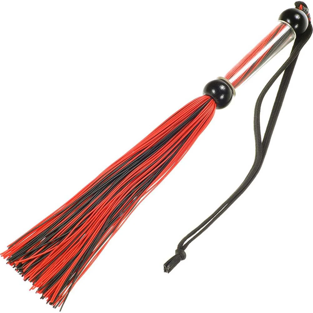 Me You Us Tease and Please Silicone Flogger, 10.5", Red/Black