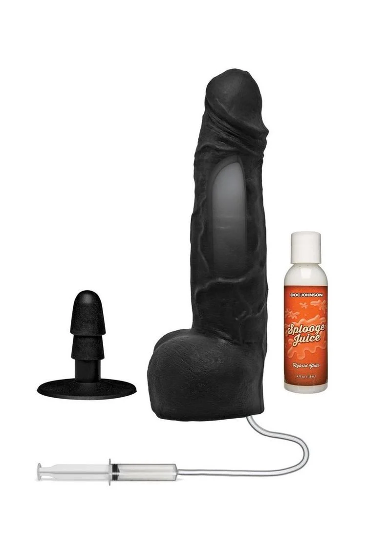 Merci Dual Density Ultraskyn Squirting Cumplay Cock With Removable Vac-u-lock Suction Cup 10in Black