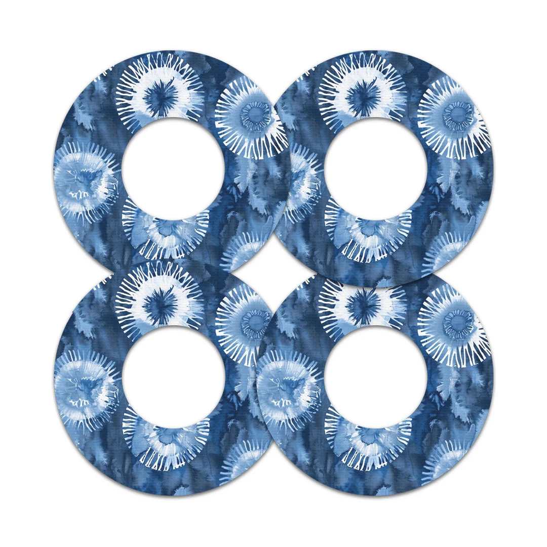 Monochrome Blue Tie Dye Freestyle Libre 2 Patch Tape - Pump Peelz