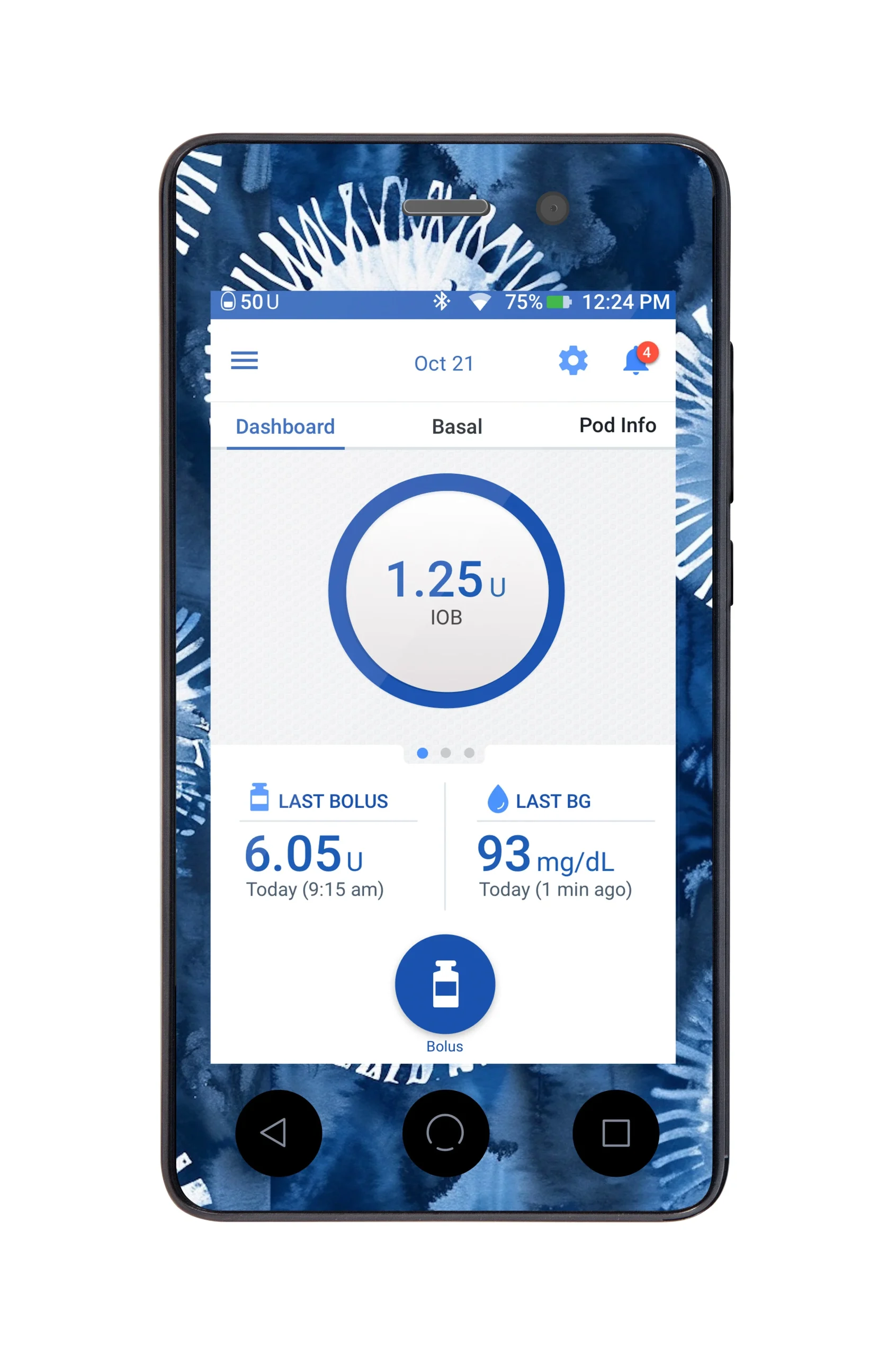 Monochrome Blue Tie Dye Sticker for Omnipod DASHPDM – Pump Peelz
