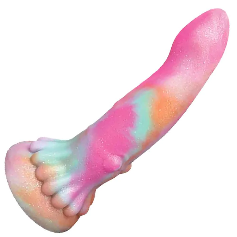 Monster Romance Squid Lust Silicone Dildo with Vibrating Bullet, 6.7", Pink