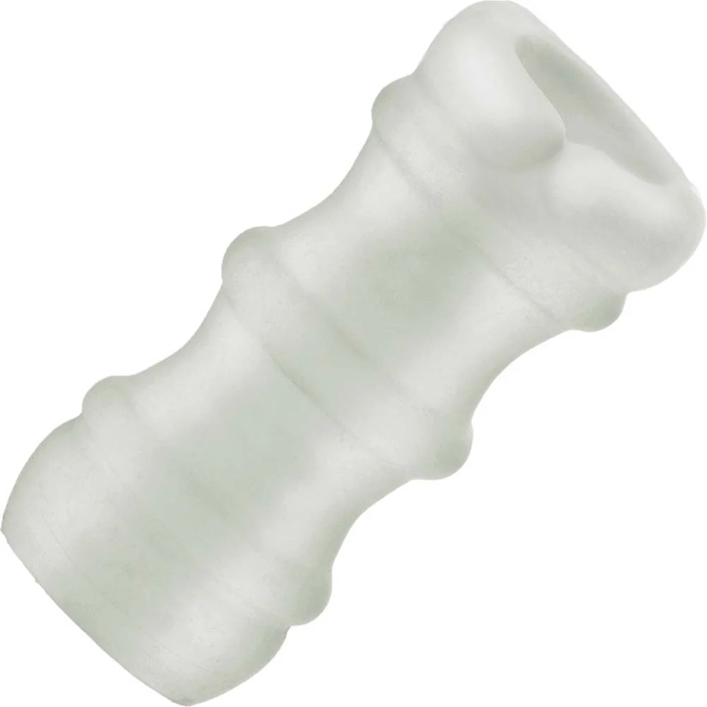 Mood Pleaser Massage Beads Masturbator, 4.5", Frost