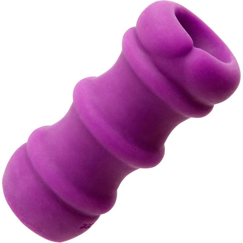 Mood Pleaser Thick Ribbed Masturbator, 4.5", Purple