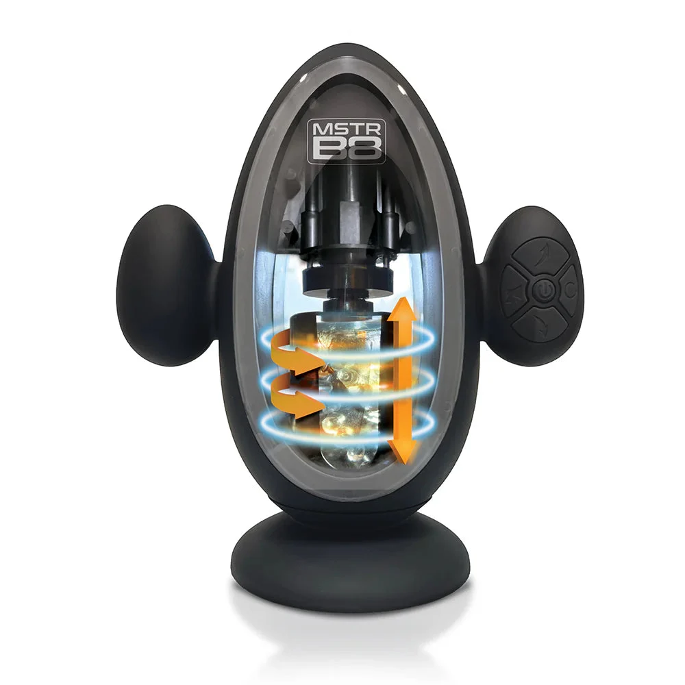 MSTR B8 Blast Off Automatic Thrusting and Vibrating Stroker With Suction Cup and Moaning Feature