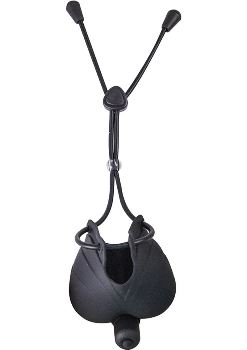 My Cock Ring Vibrating Scrotum Pouch and Cinch Silicone Cock Ring