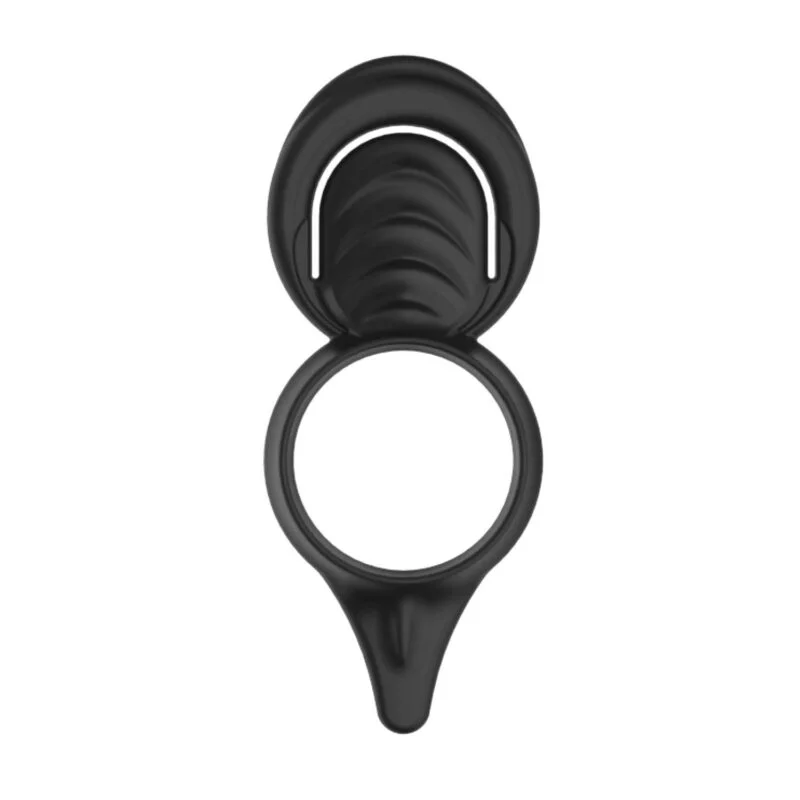 My Cockring Double Loop Cockring & Scrotum Cinch Black