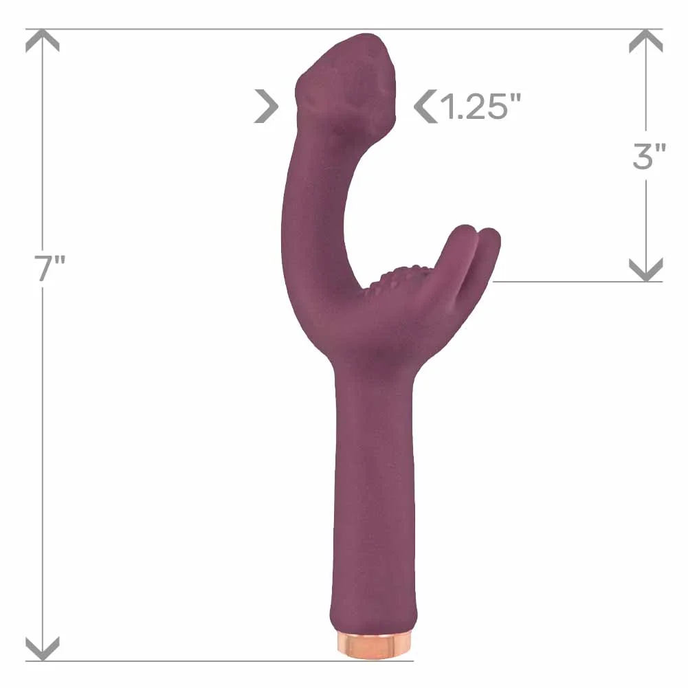 Mystique G-Spot Silicone Dual Stimulation Vibrator, 7", Eggplant