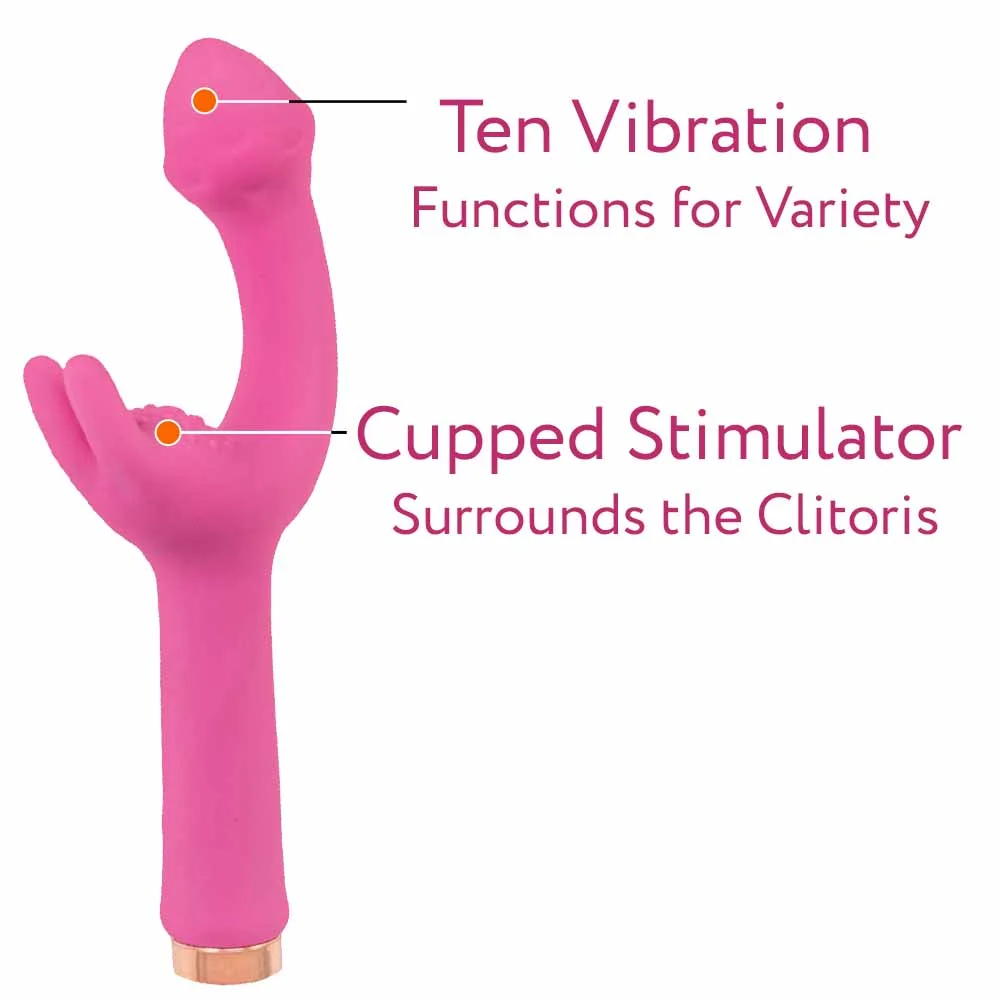 Mystique G-Spot Silicone Dual Stimulation Vibrator, 7", Pink