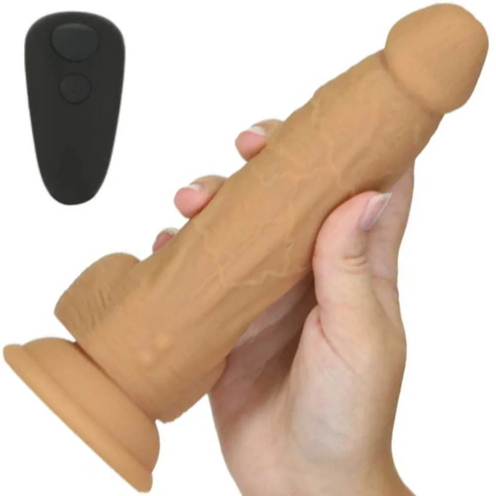 Naked Addiction Rotating and Vibrating Dong, 8", Caramel