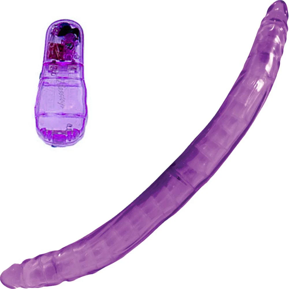 Nasstoys Bendable Vibrating Double Dong, 14", Purple