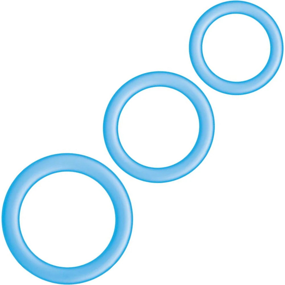 Nasstoys Enhancer Silicone Rings Set of 3, Blue Glow