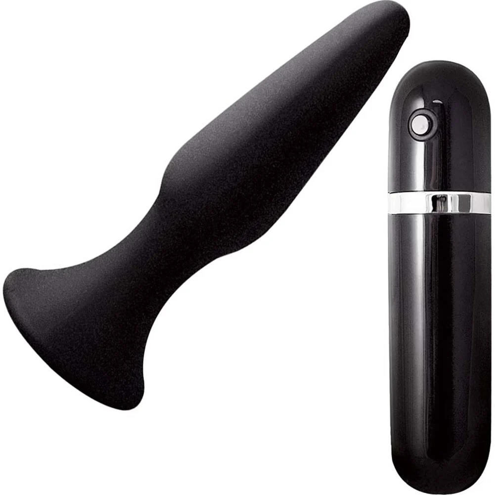 Nasstoys My 1st Silicone Surge Vibrating Butt Plug, 5", Black