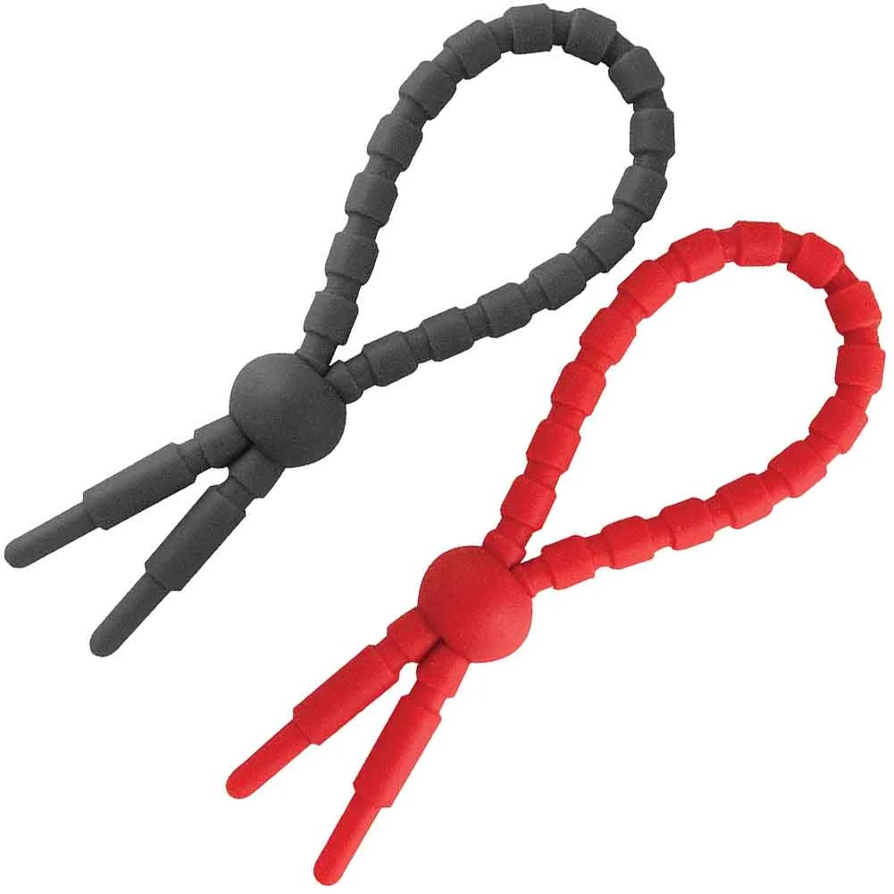Nasstoys Ram Ultra Clincher Penis Rings, 2 Pack, Red/Black