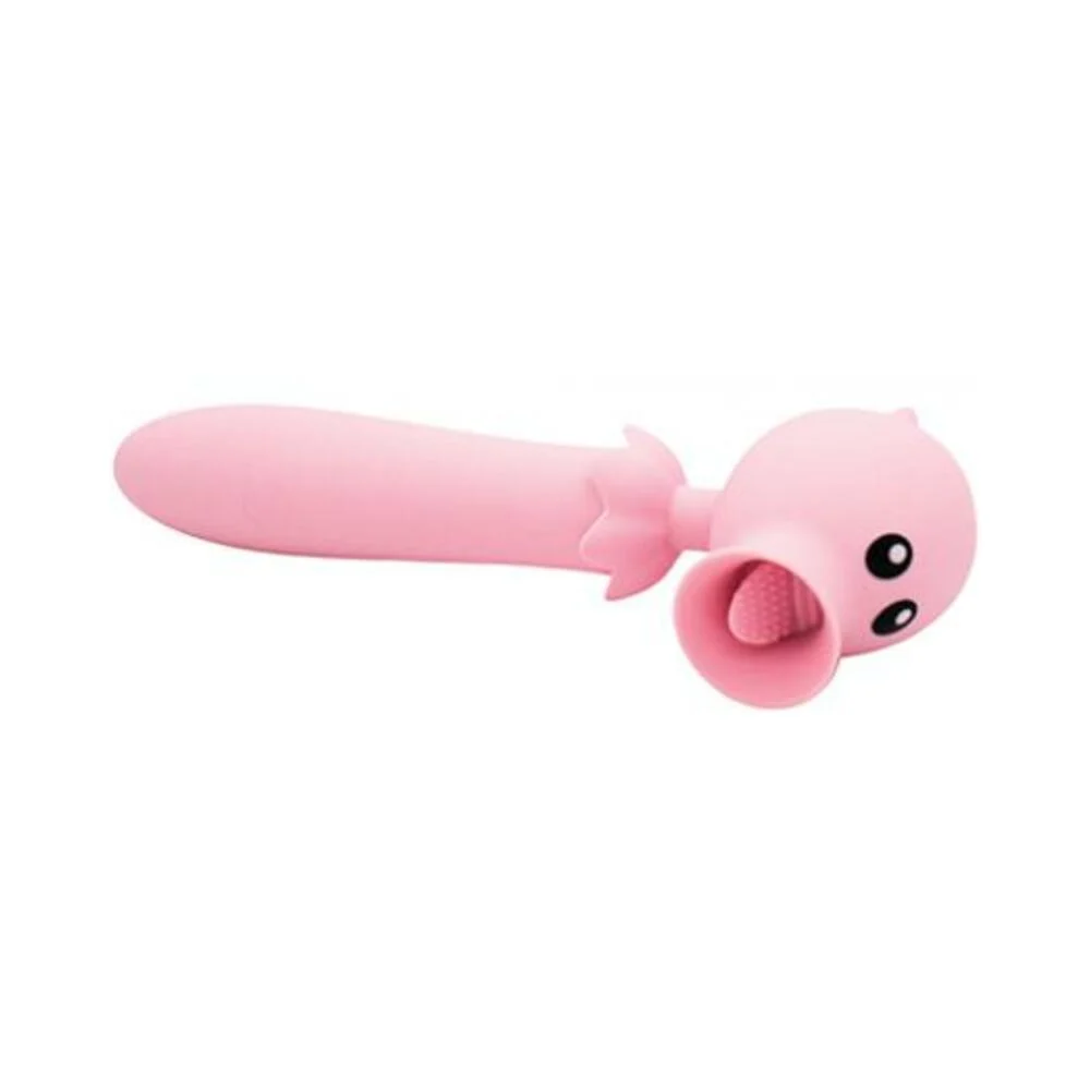 Natalie's Toy Box Lick N' Stick Clit Flicker & G-spot Vibe - Pink