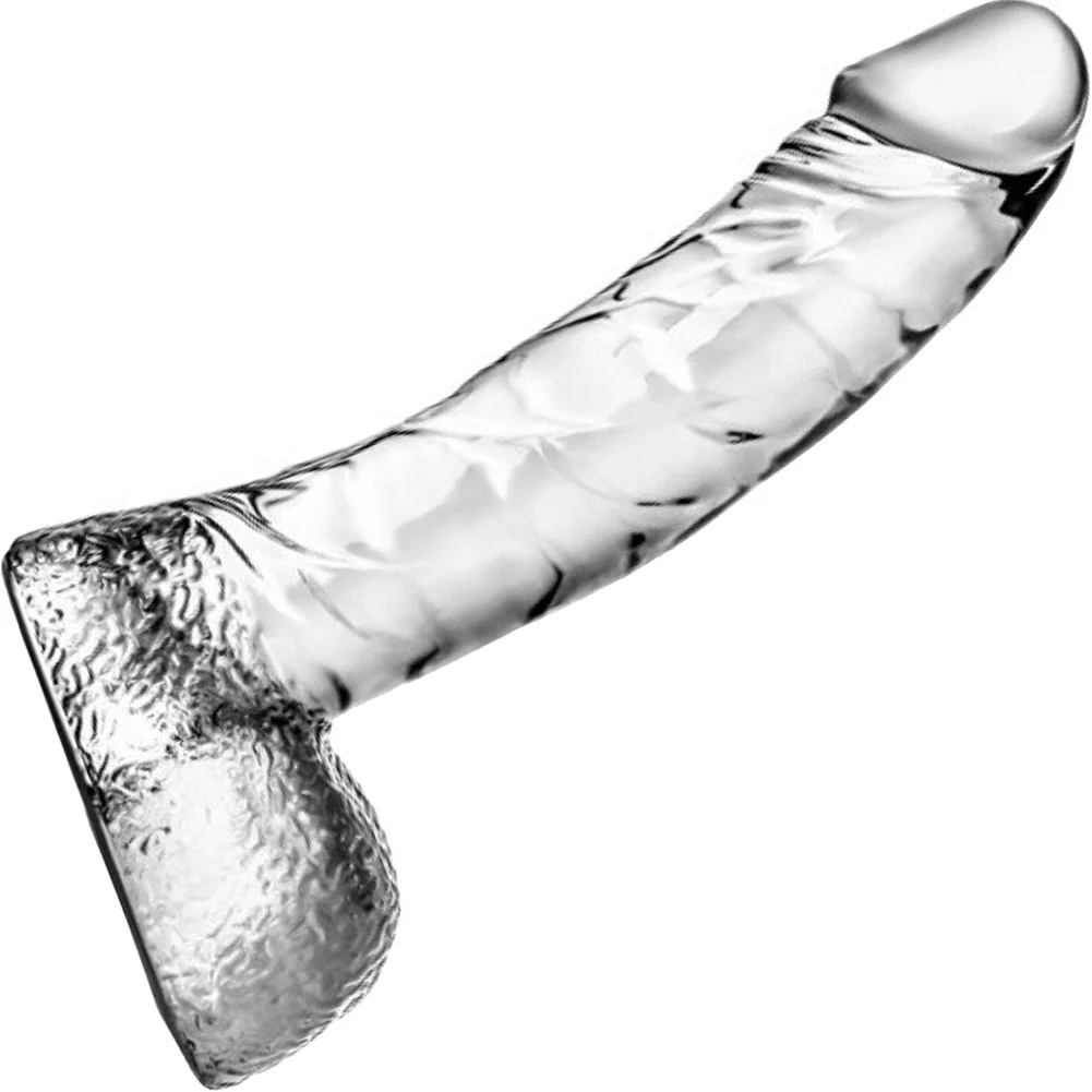 Naturally Yours Ding Dong Jelly Dildo with Balls, 5.5", Clear