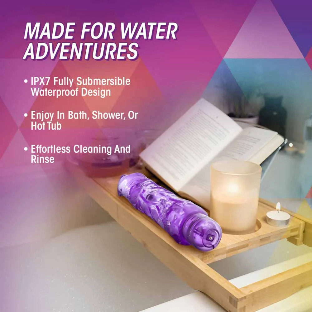 Naturally Yours Wild Ride Vibrating Dong, 9.25", Purple