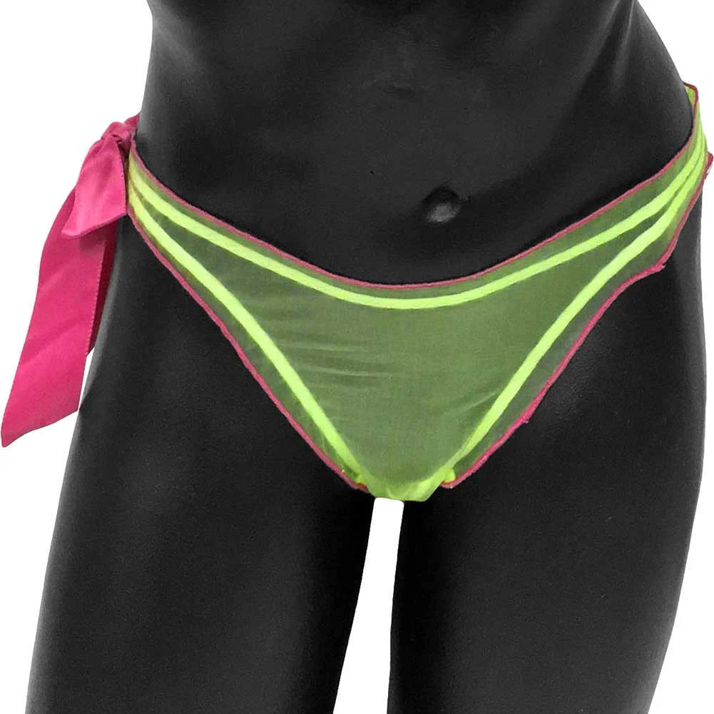Necessary Objects Cherry Blossom Marrowed Edge Thong, Medium, Green