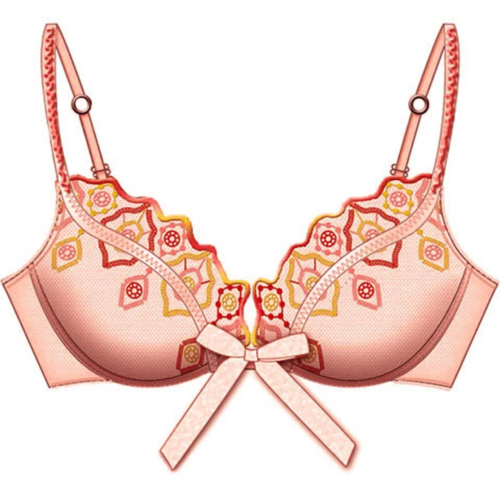 Necessary Objects Jewel of the Nile Lined Underwire Bra, 34A, Pink