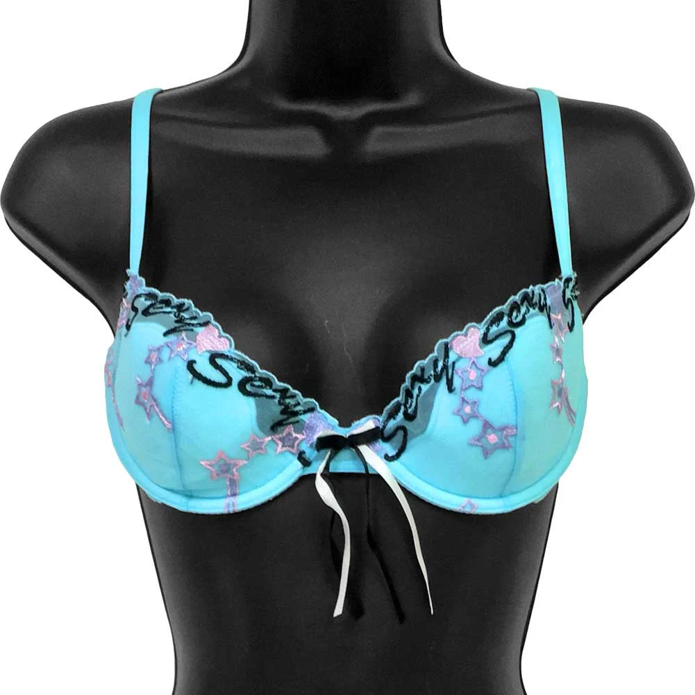 Necessary Objects Sexy Sadie Uplifting Underwire Bra, 34A, Blue