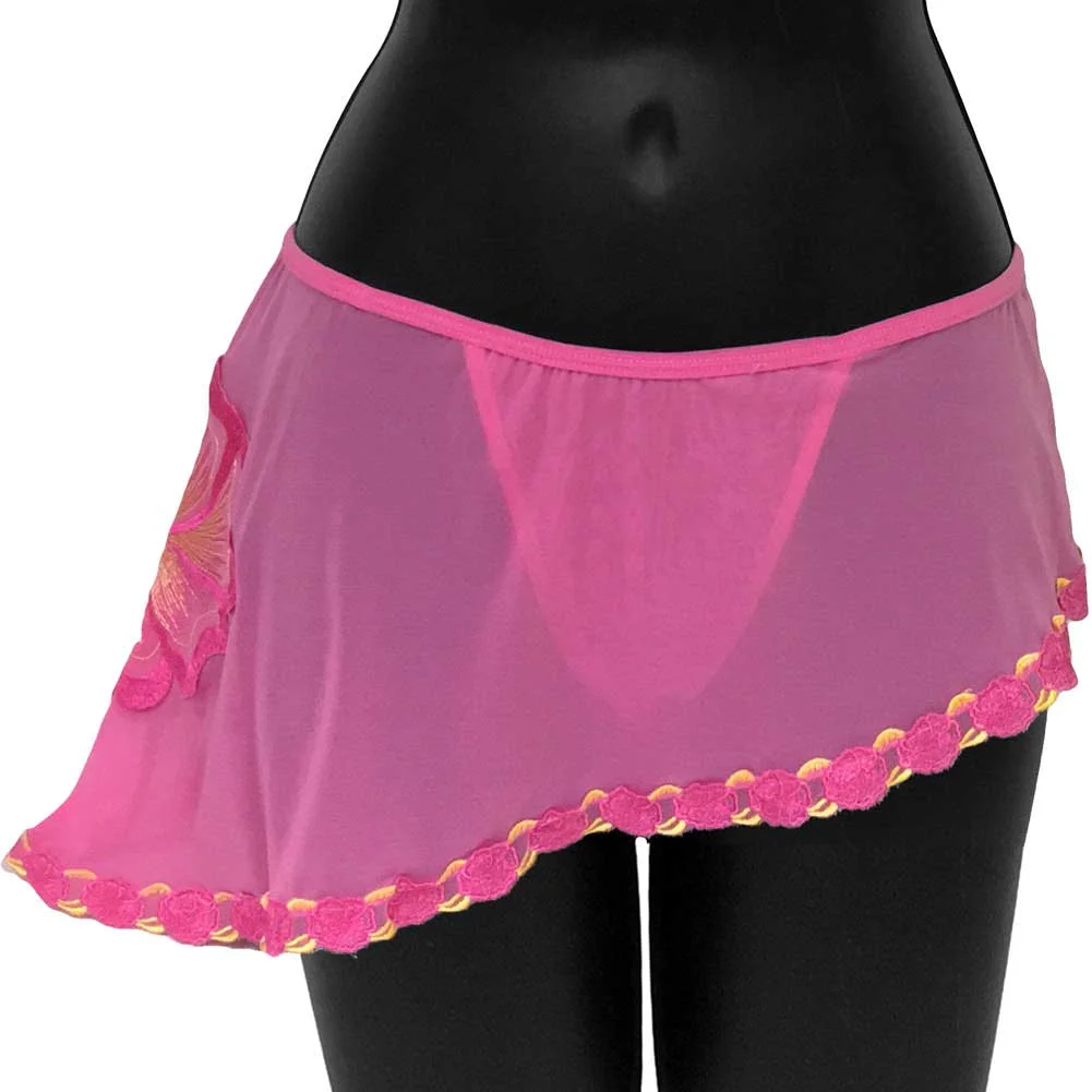 Necessary Objects Sexy Seashell Asymmetrical Skirted Thong, Medium, Pink