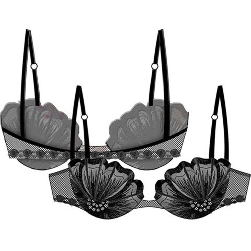 Necessary Objects Sexy Shell Flexible Underwire Bra, 34B, Black