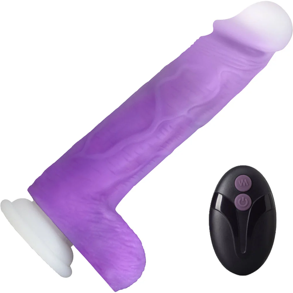 Neo Elite Encore Vibrating Dildo with Remote Control, 8", Purple
