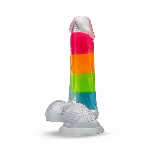 Neo Elite Glow in the Dark Rainbow Wave Dual Density 6.5 Inch Dildo
