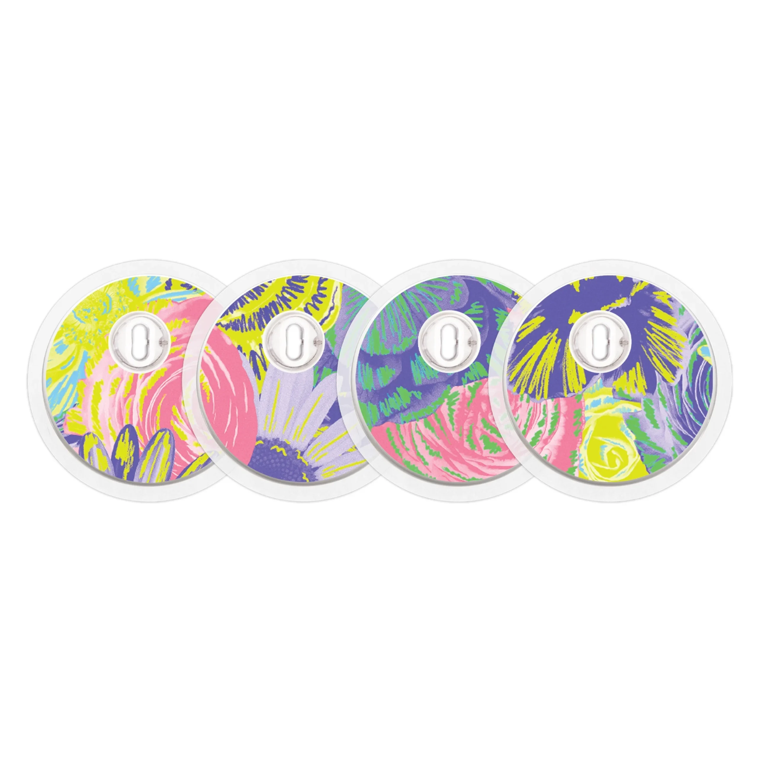 Neon Floral Sticker Designed for the FreeStyle Libre 3 Plus & LingoSensor