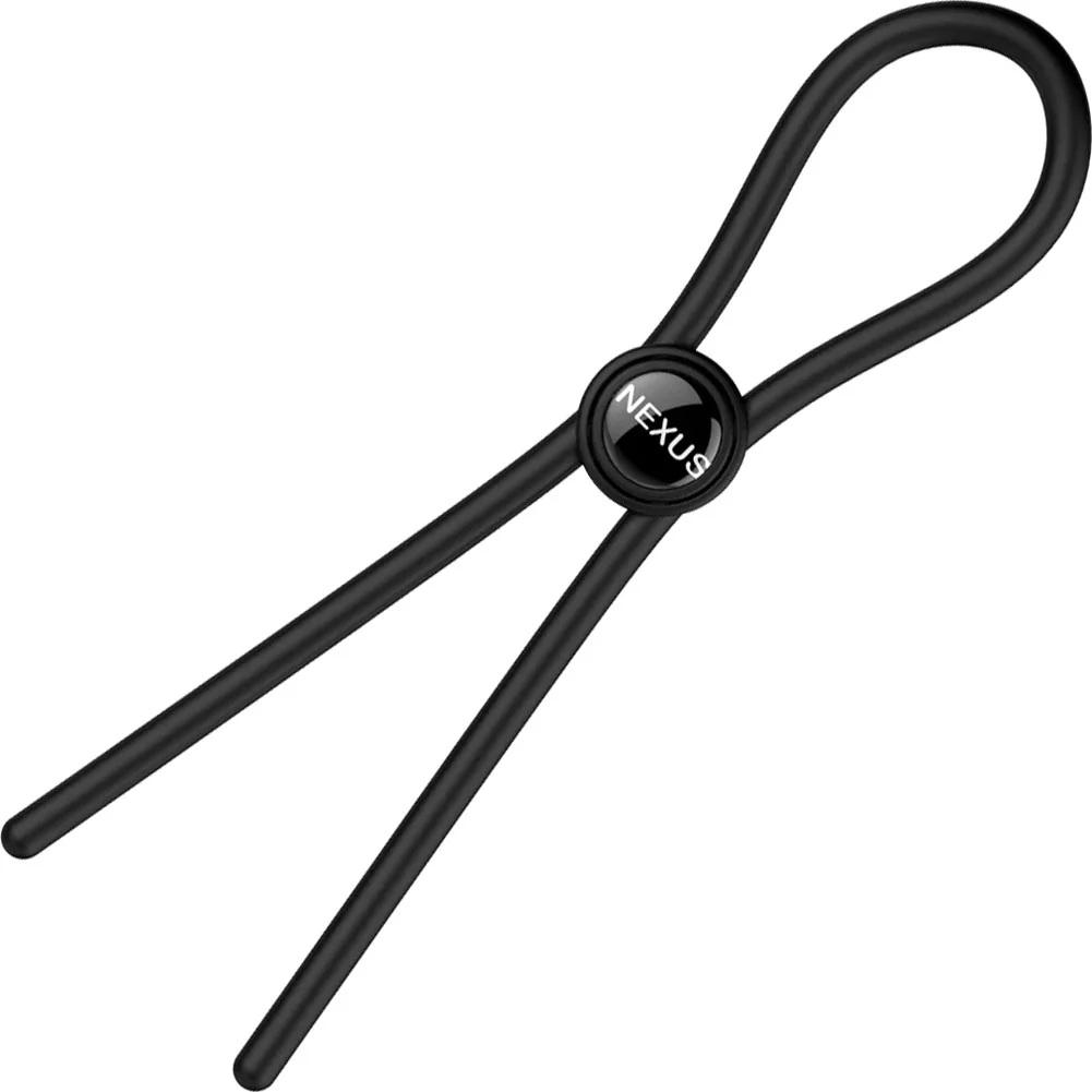 Nexus Forge Adjustable Silicone Lasso Penis Ring, Black