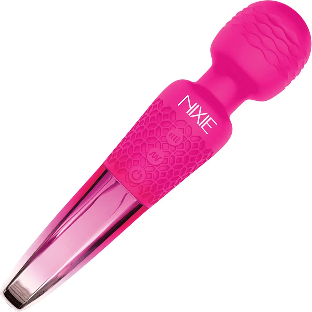 Nixie Rechargeable Wand Massager, 7.87", Pink Ombre Metallic