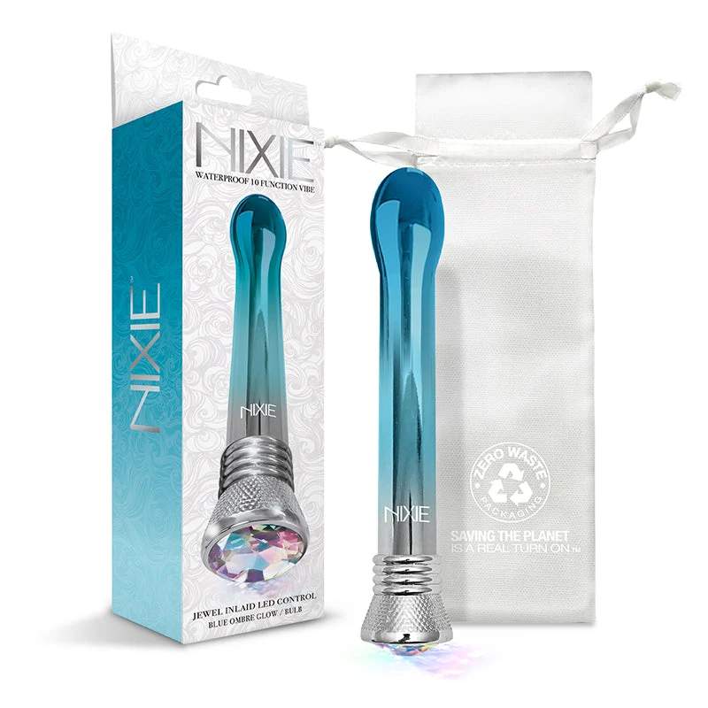 Nixie Waterproof Bulb Vibe- 10 Function Blue Ombre Glow