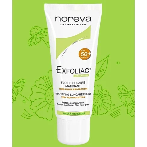 Noreva Exfoliac Sunscreen Fluid for Oil Skin SPF50 +