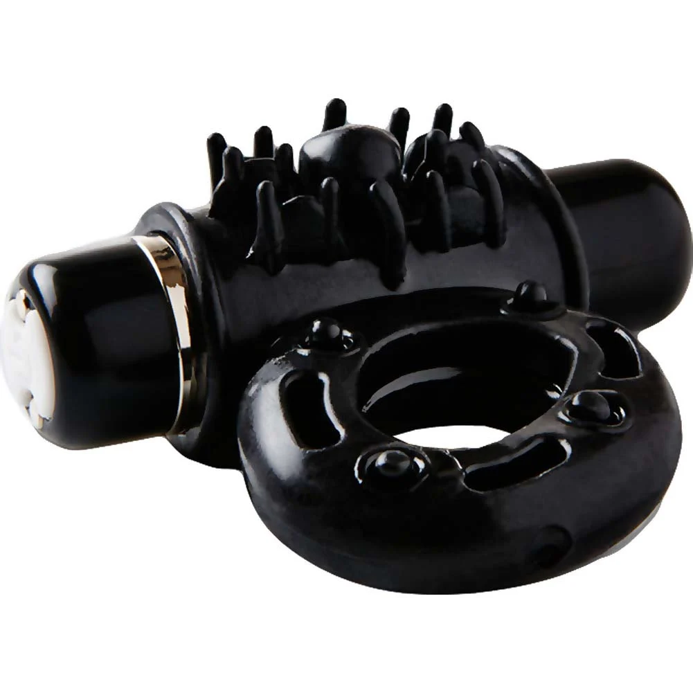 nu Sensuelle Bullet Ring 7 Function Rechargeable Vibrating Penis Ring, Black