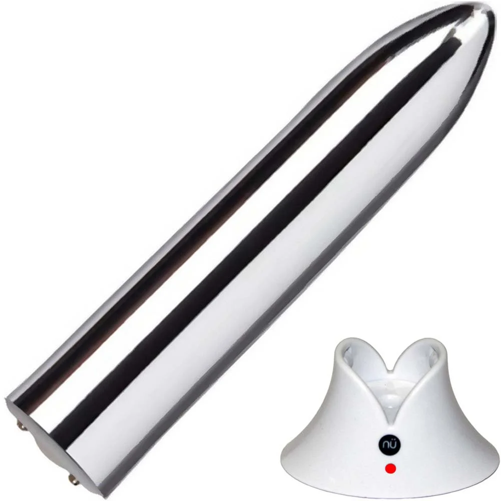 nu Sensuelle Point 20 Function Rechargeable Bullet Vibrator, 3.5", Silver
