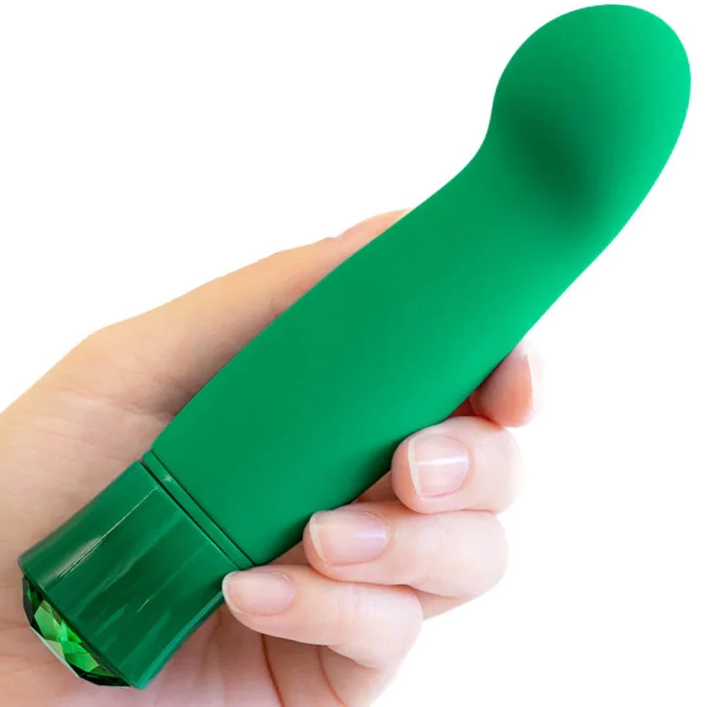 Oh My Gem Enchanting Warming G Spot Stimulation Vibrator, 5.5", Emerald