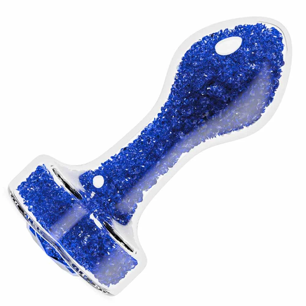 Oh My Gem Prestige Jeweled Glass Anal Plug, 3.25", Blue