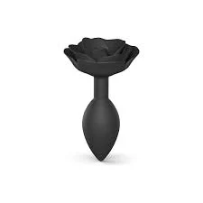 Open Roses Anal Plug Large, Black Onyx