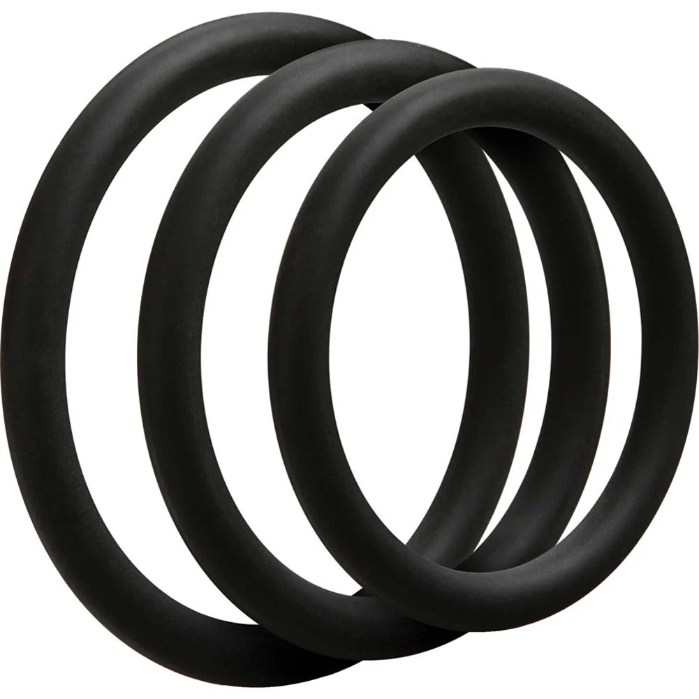 OptiMALE 3 Silicone C-Rings Set, Thin, Black