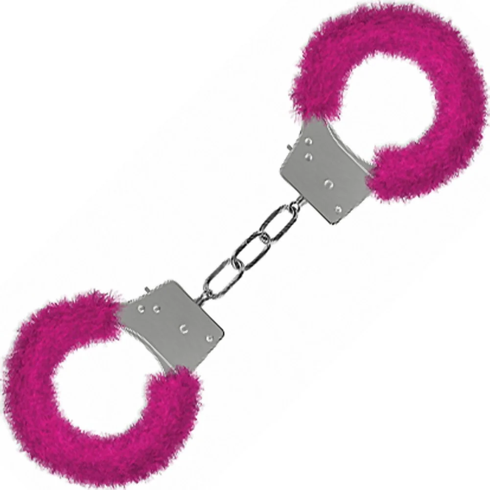 Ouch Beginners Furry Handcuffs, Pink