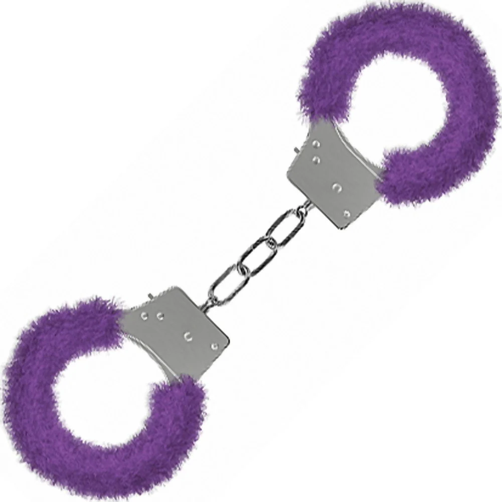 Ouch Beginners Furry Handcuffs, Purple