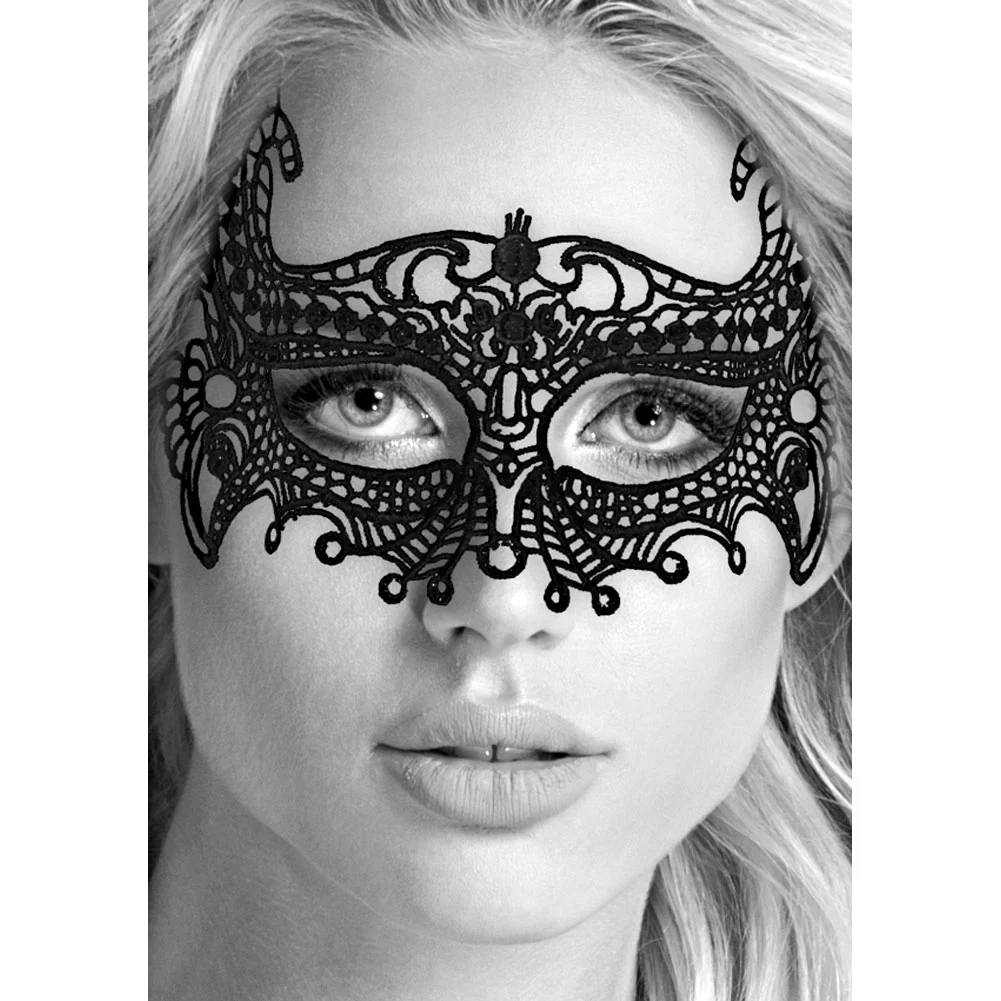 Ouch Black & White Empress Lace Eye Mask, Black