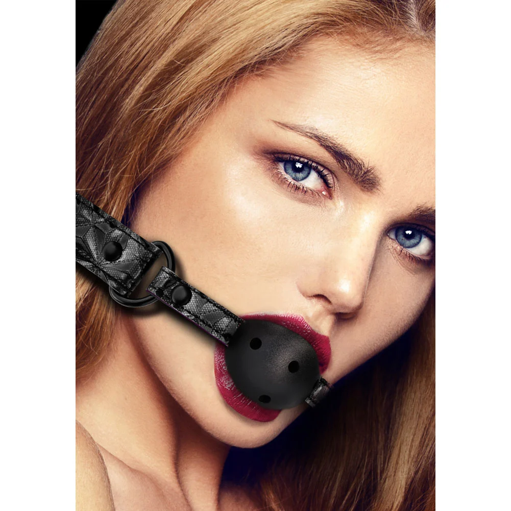 Ouch Breathable Luxury Ball Gag, 1.7" Ball, Black