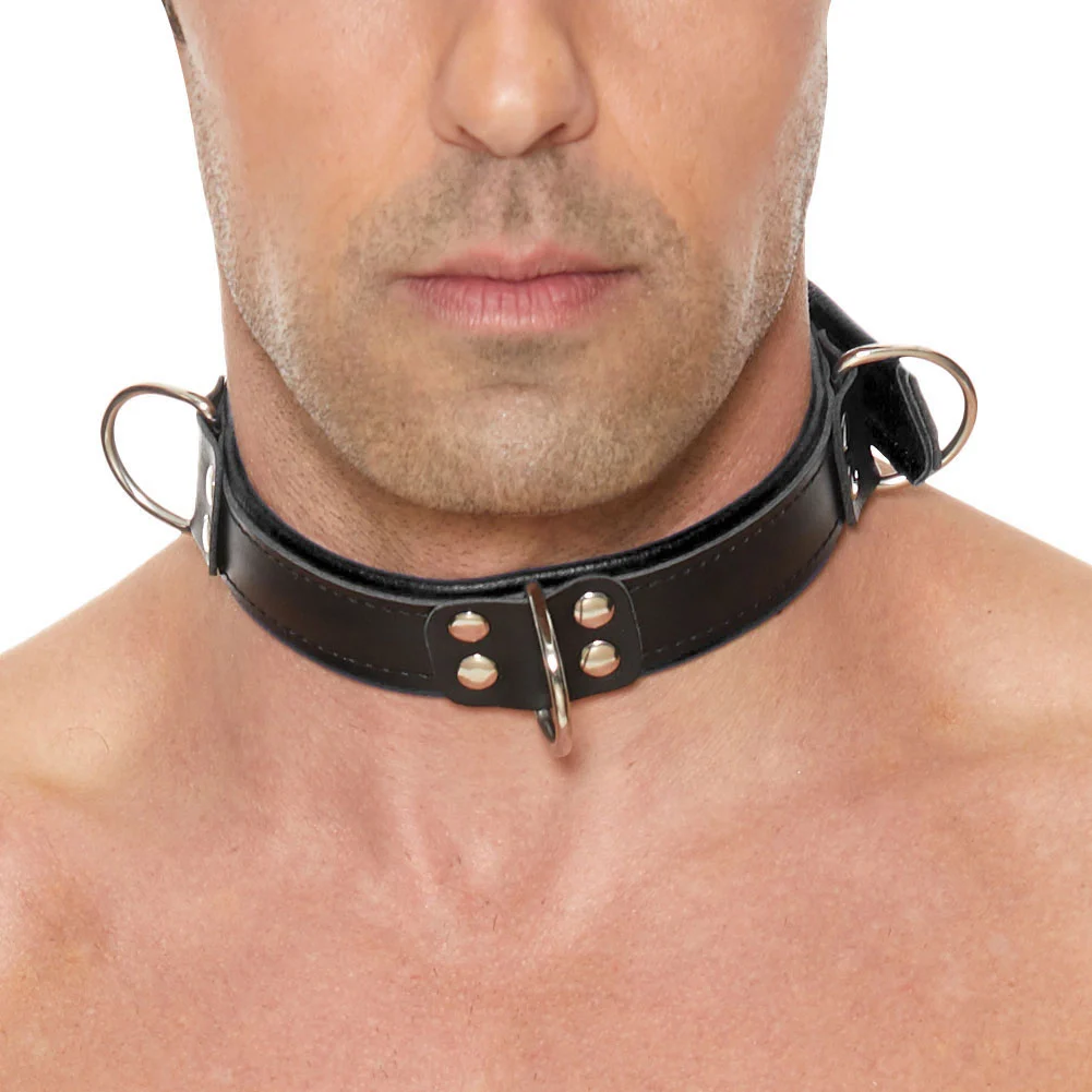 Ouch Deluxe Bondage Collar, One Size, Black