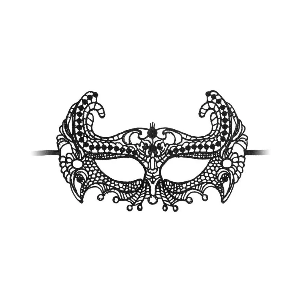 Ouch! Empress Black Lace Mask- Black
